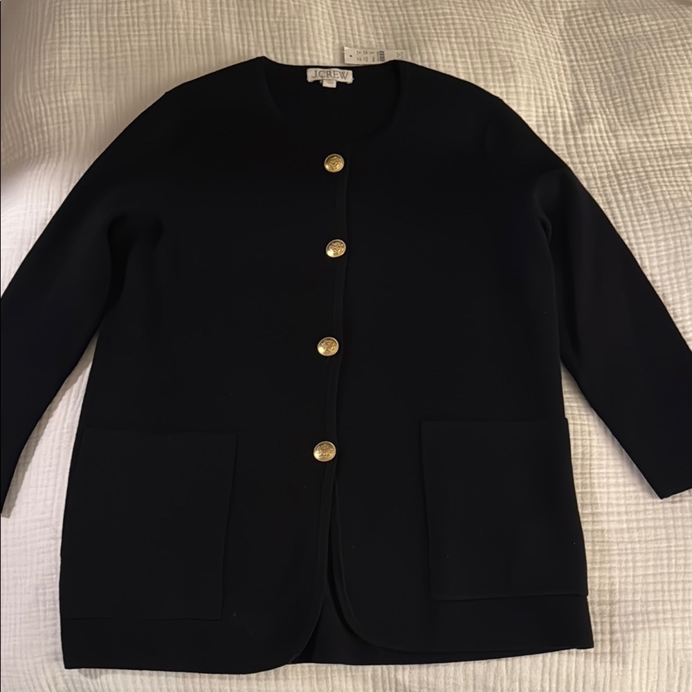 Jcrew Giselle black sweater blazer